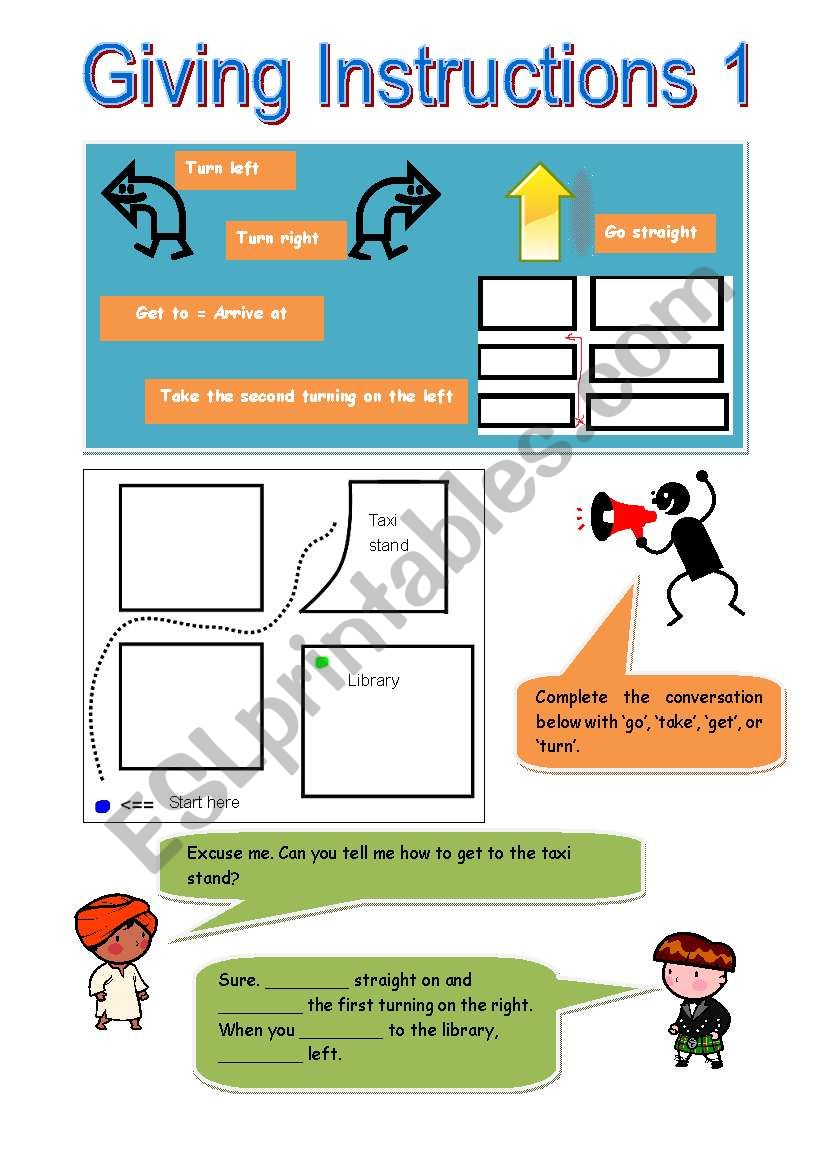 Giving Instructions 1 ESL Worksheet By Brian860123