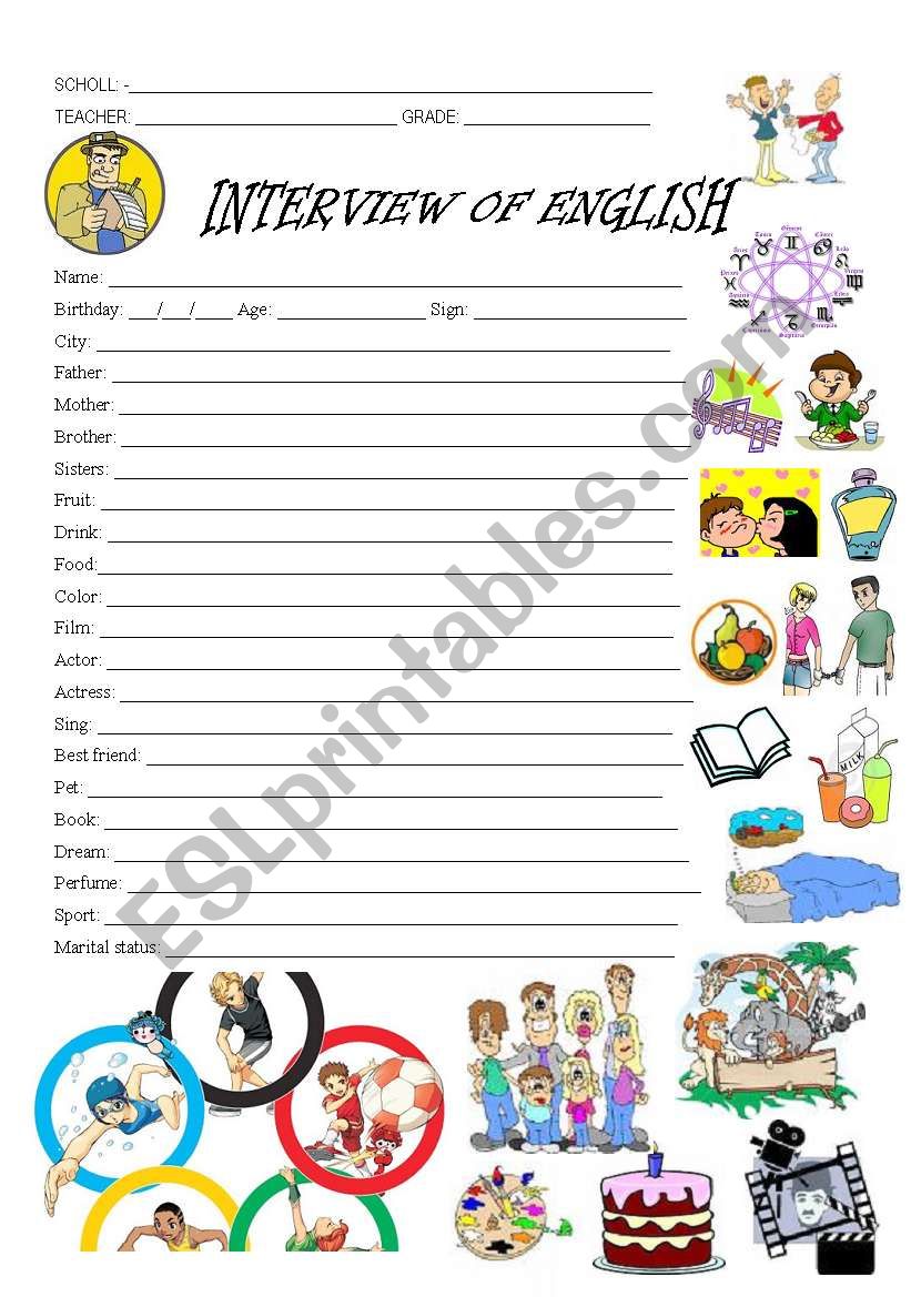 Interview worksheet