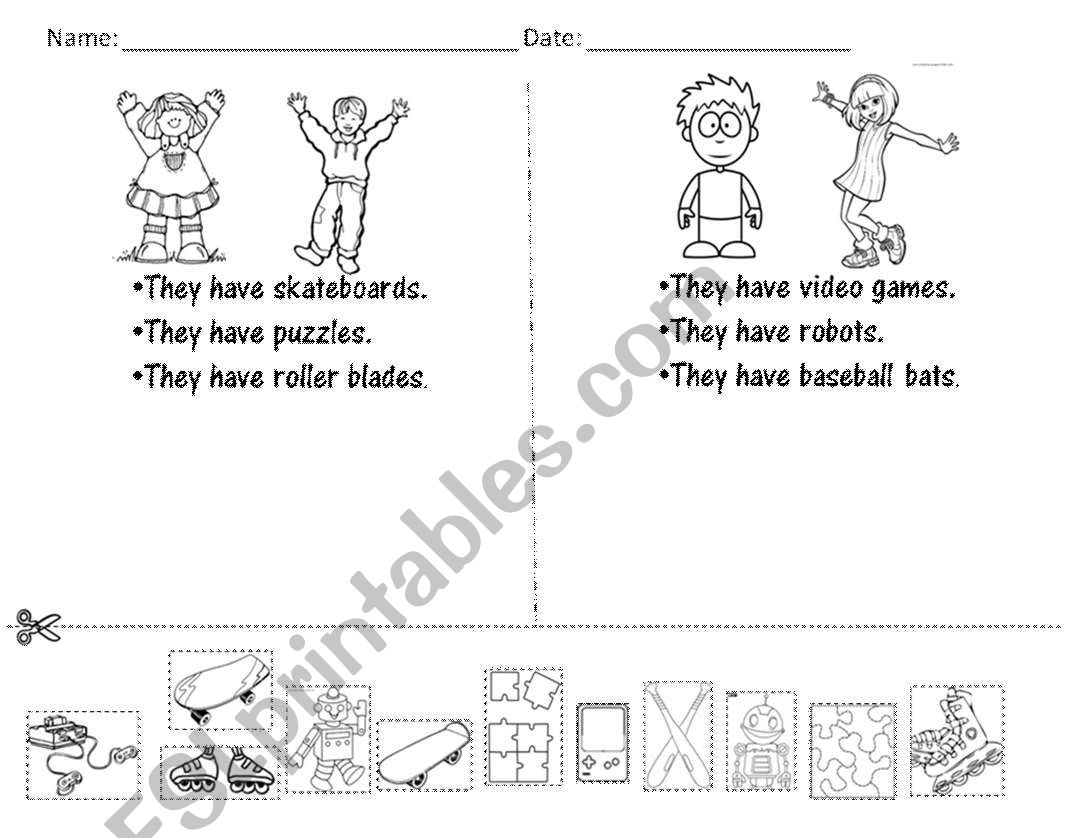 Toys worksheet