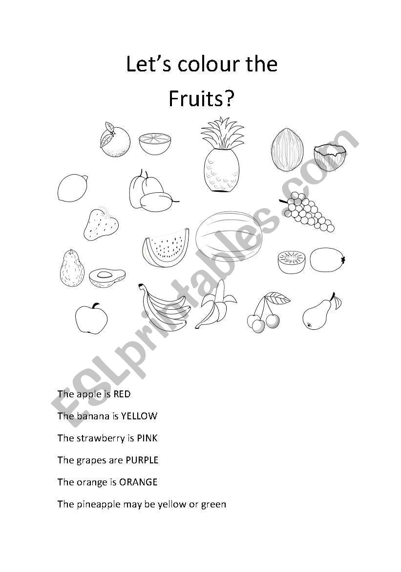 Fruits worksheet