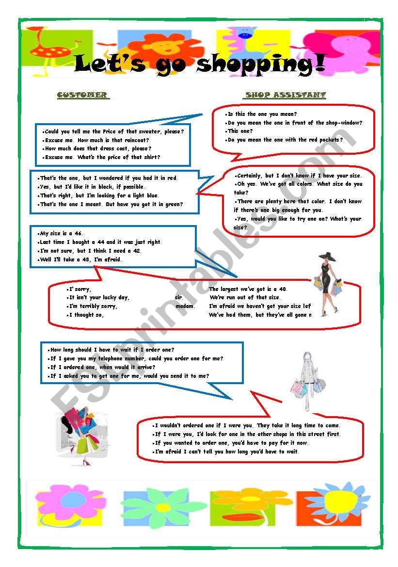 Let´s Go Shopping Esl Worksheet By Setxump 8820