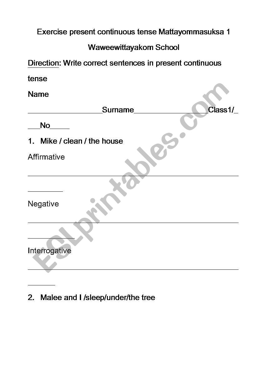 present con worksheet