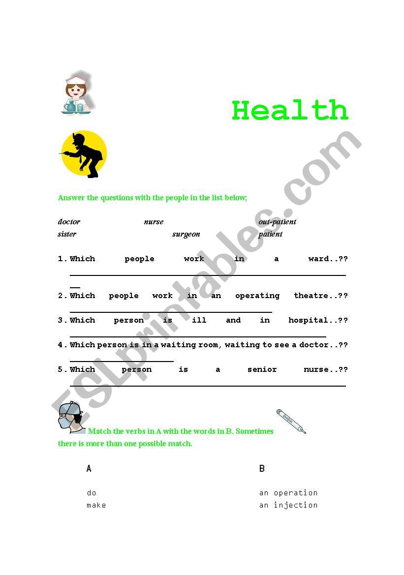 Health worksheet