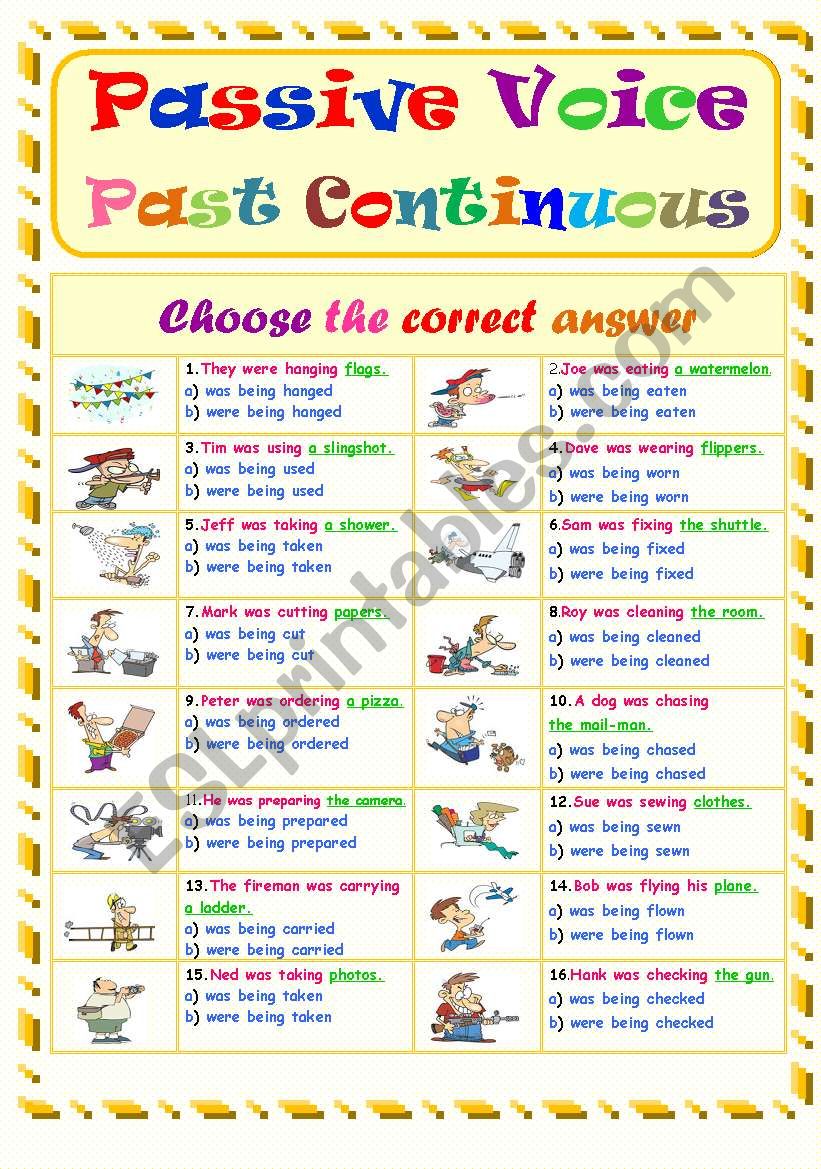 Past Continuous Tense Passive Voice Examples PASSIVE VOICE OF PAST 