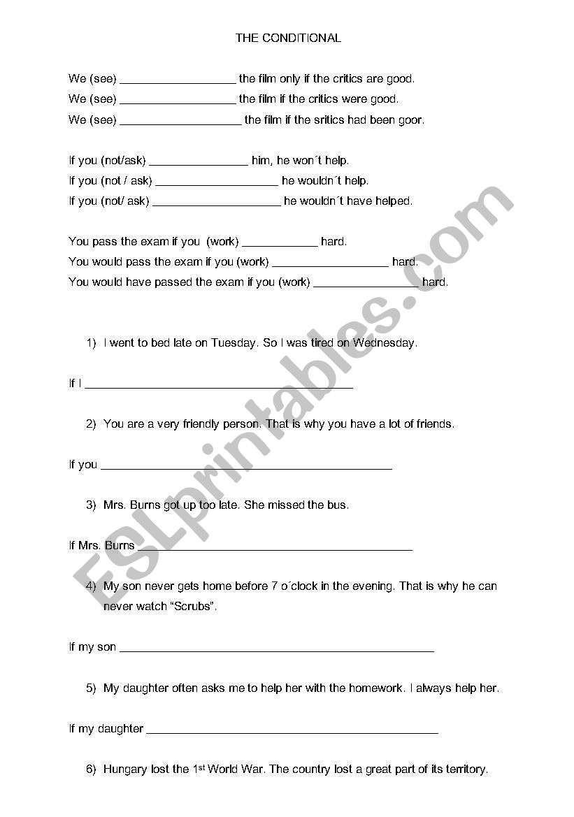 2nd conditional worksheet