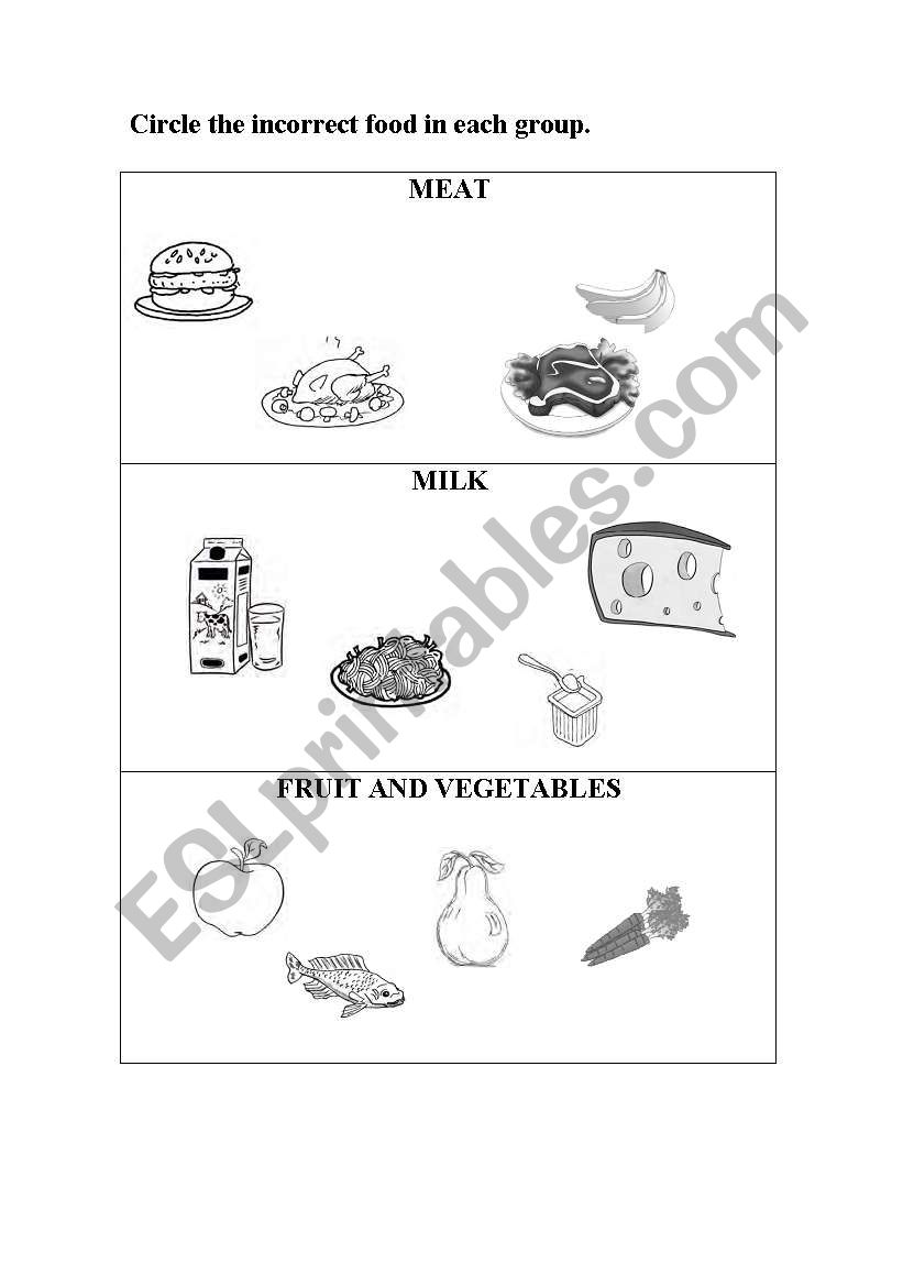 Food worksheet