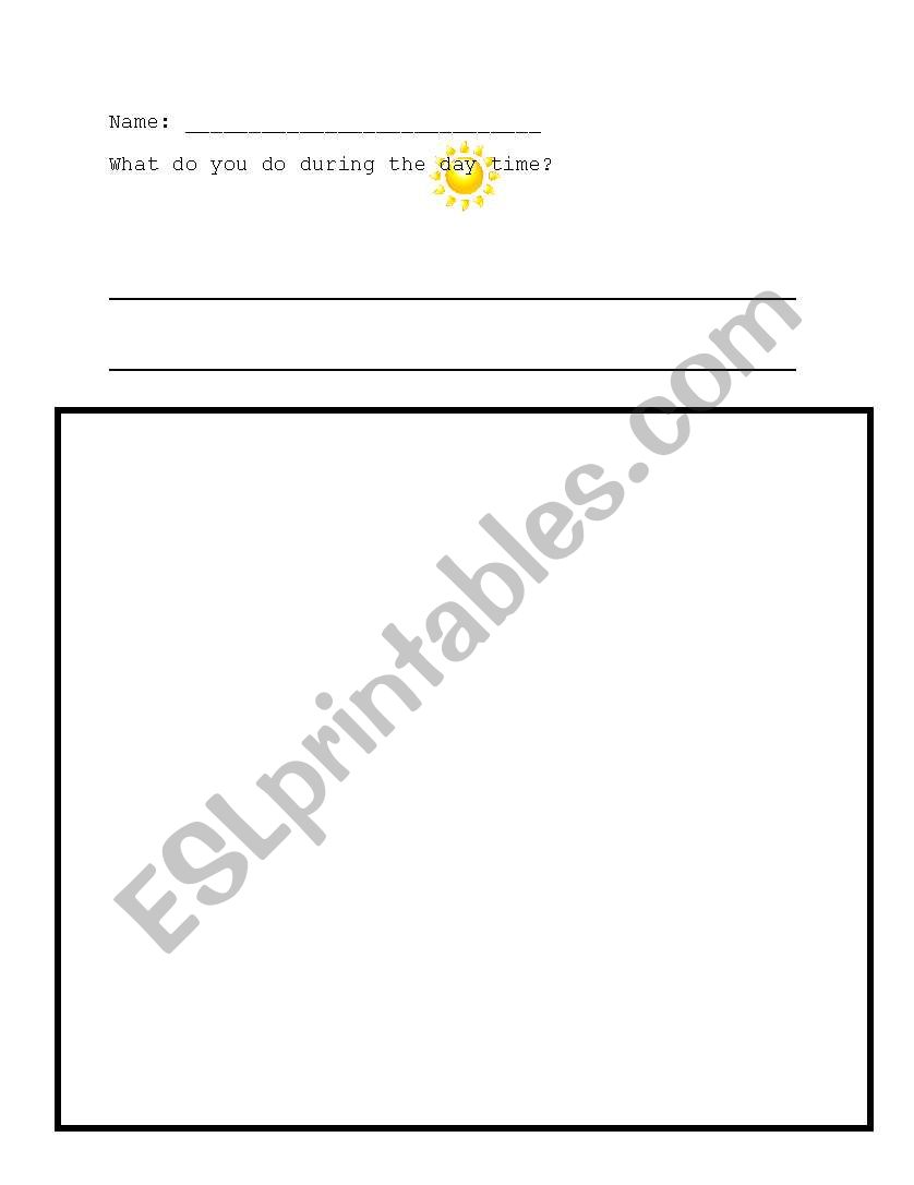 Day and Night Activities worksheet