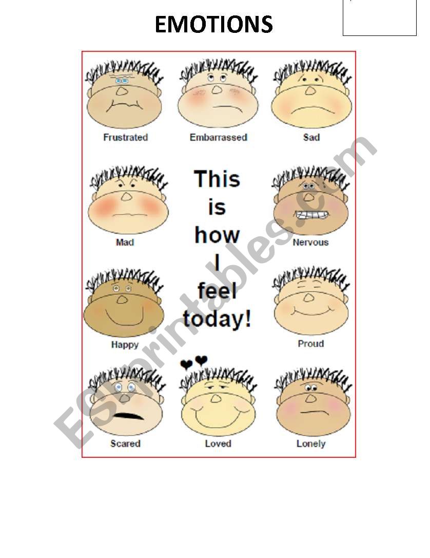 emotions esl worksheet by abg123
