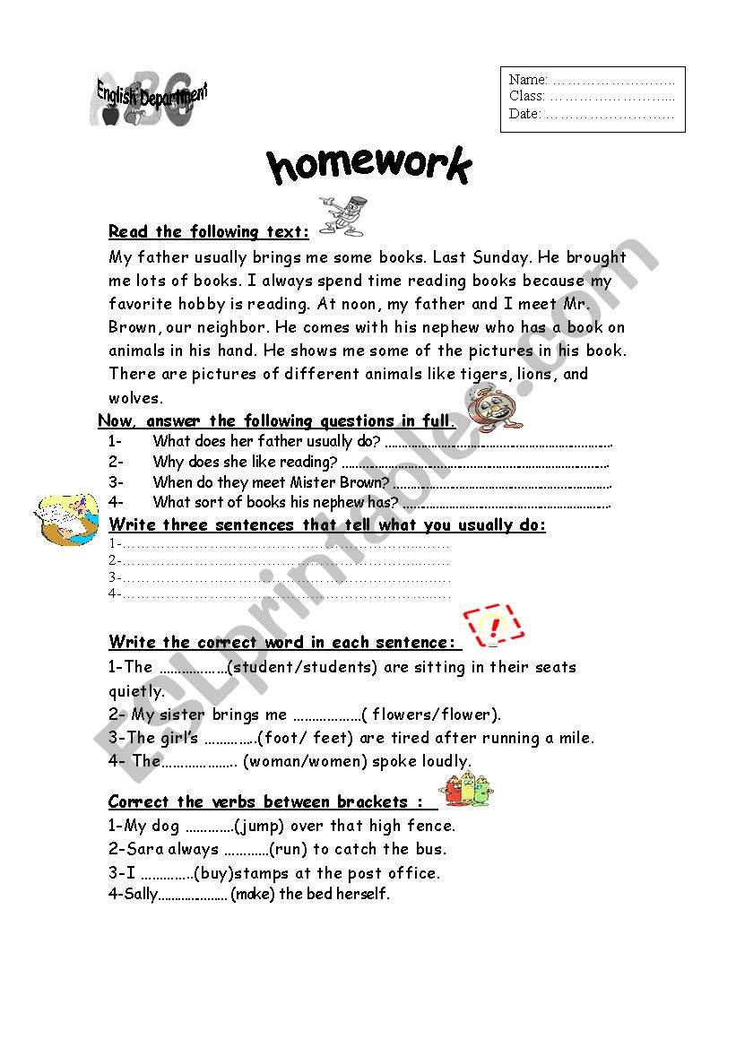 esl homework