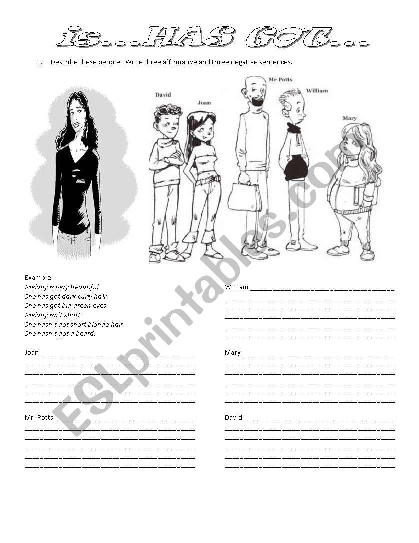 Describing People worksheet