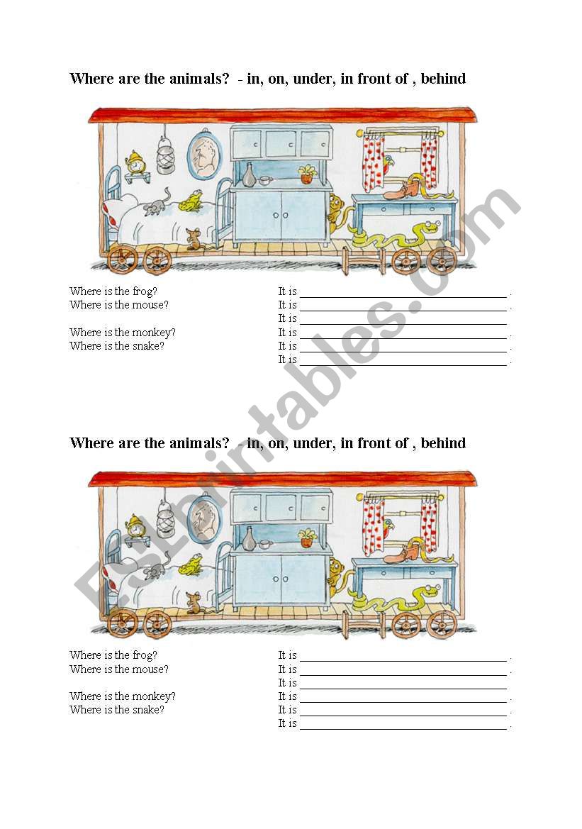 Prepositions worksheet