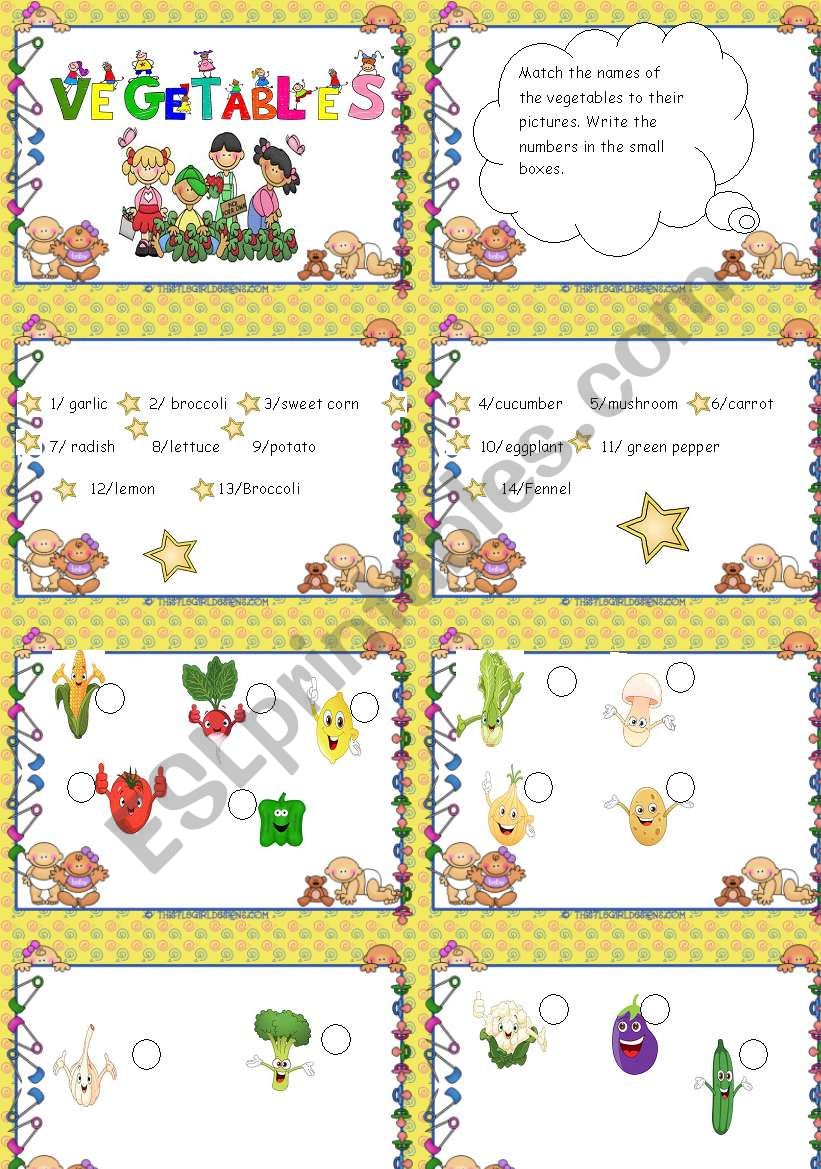 vegetables worksheet