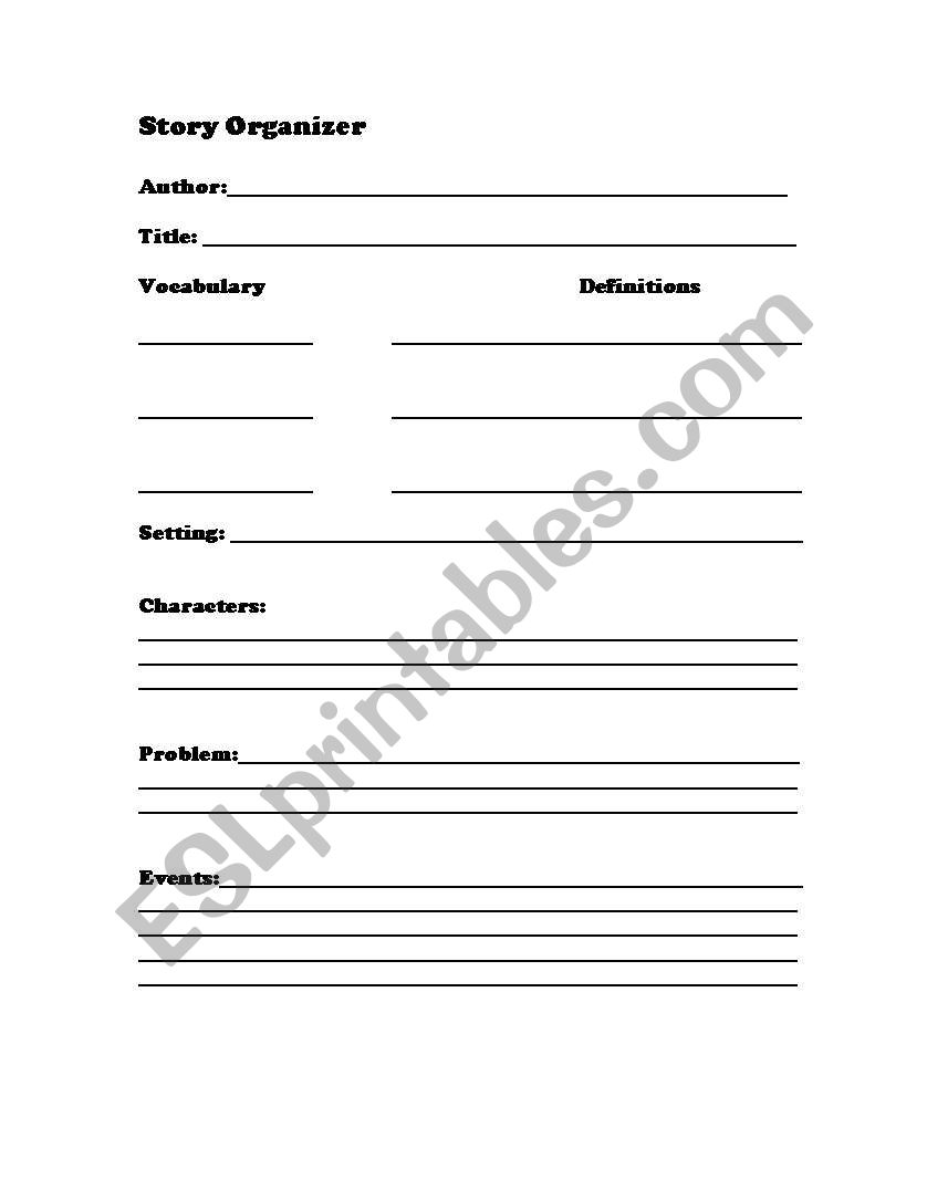 Story Organizer worksheet