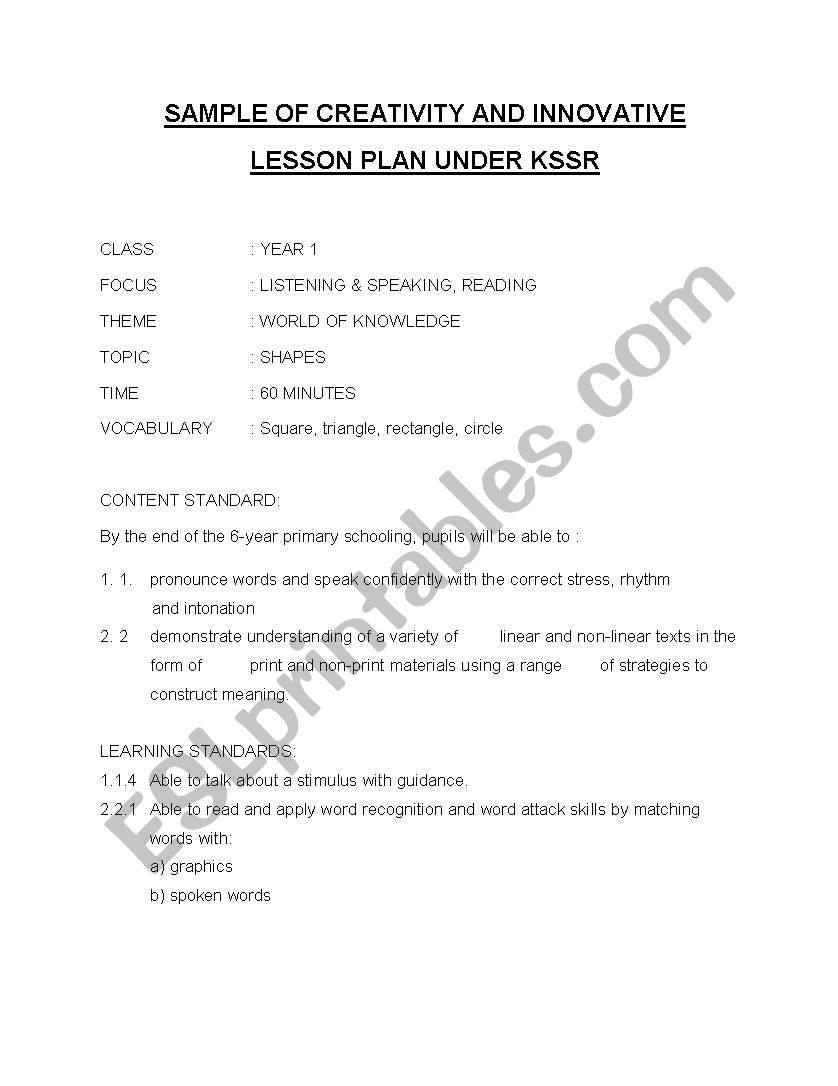 directions worksheet