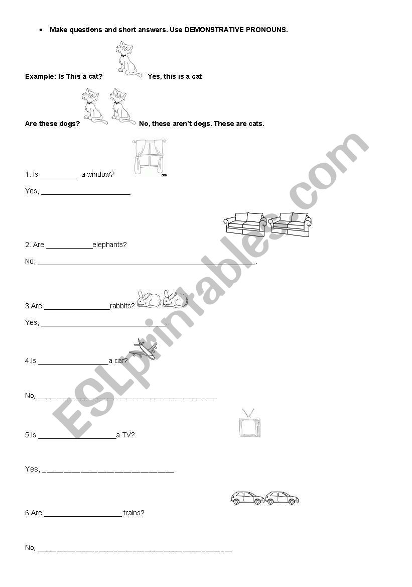 demonstrative pronouns worksheet