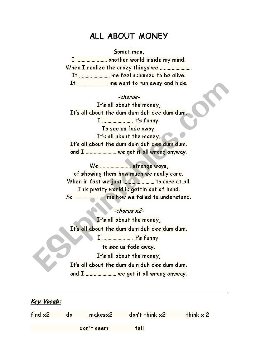 Song  worksheet