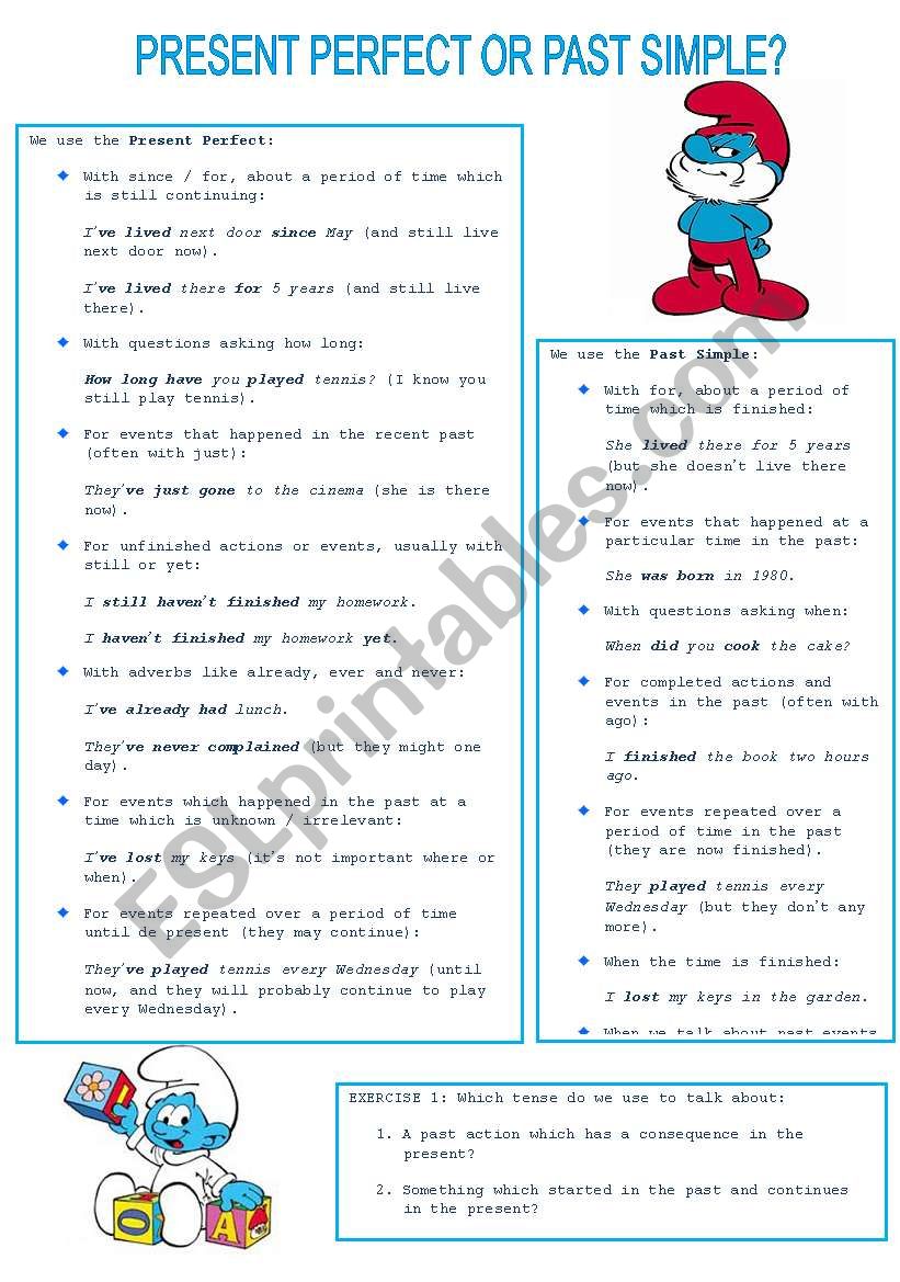 Present Perfect - Past Simple worksheet