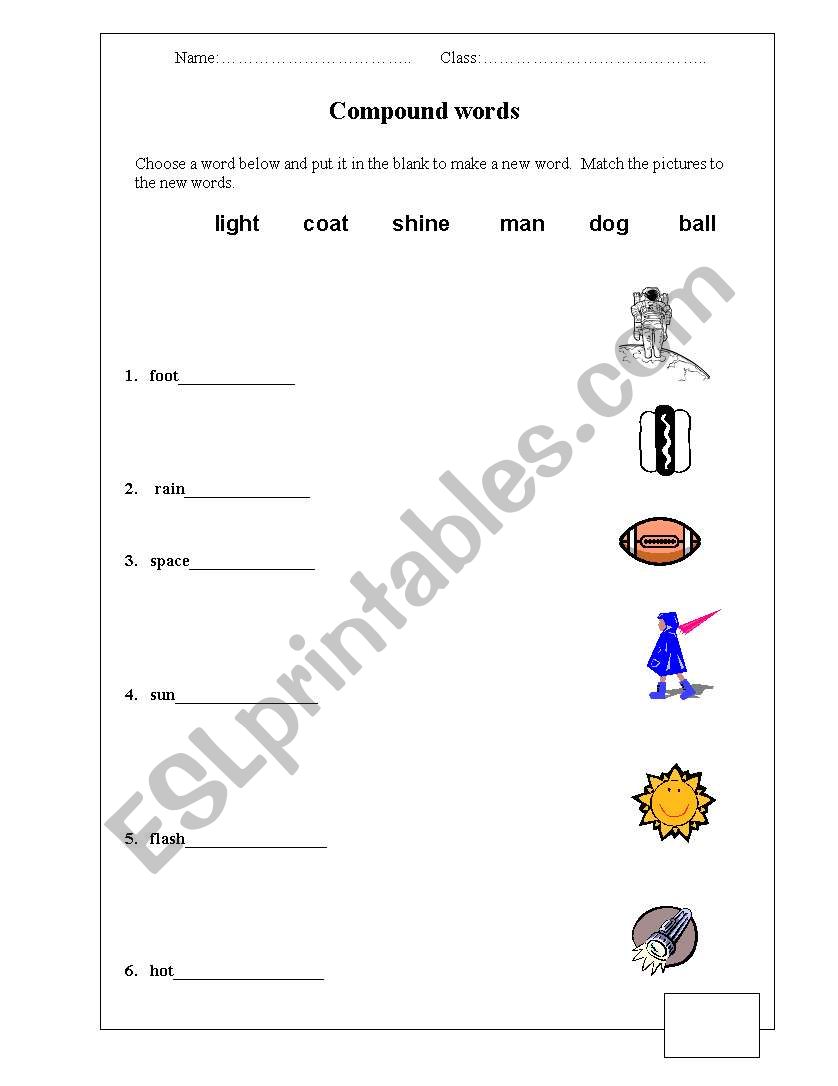 compound word worksheet