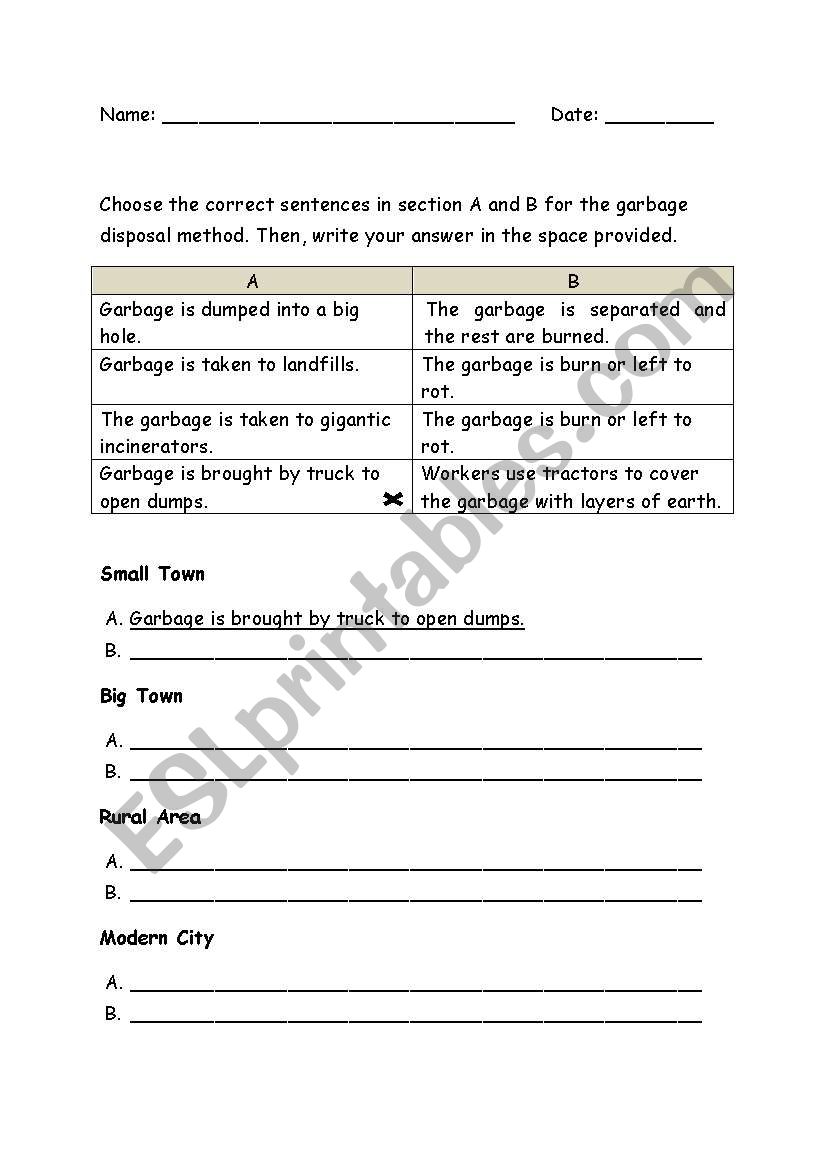 saving our environment worksheet