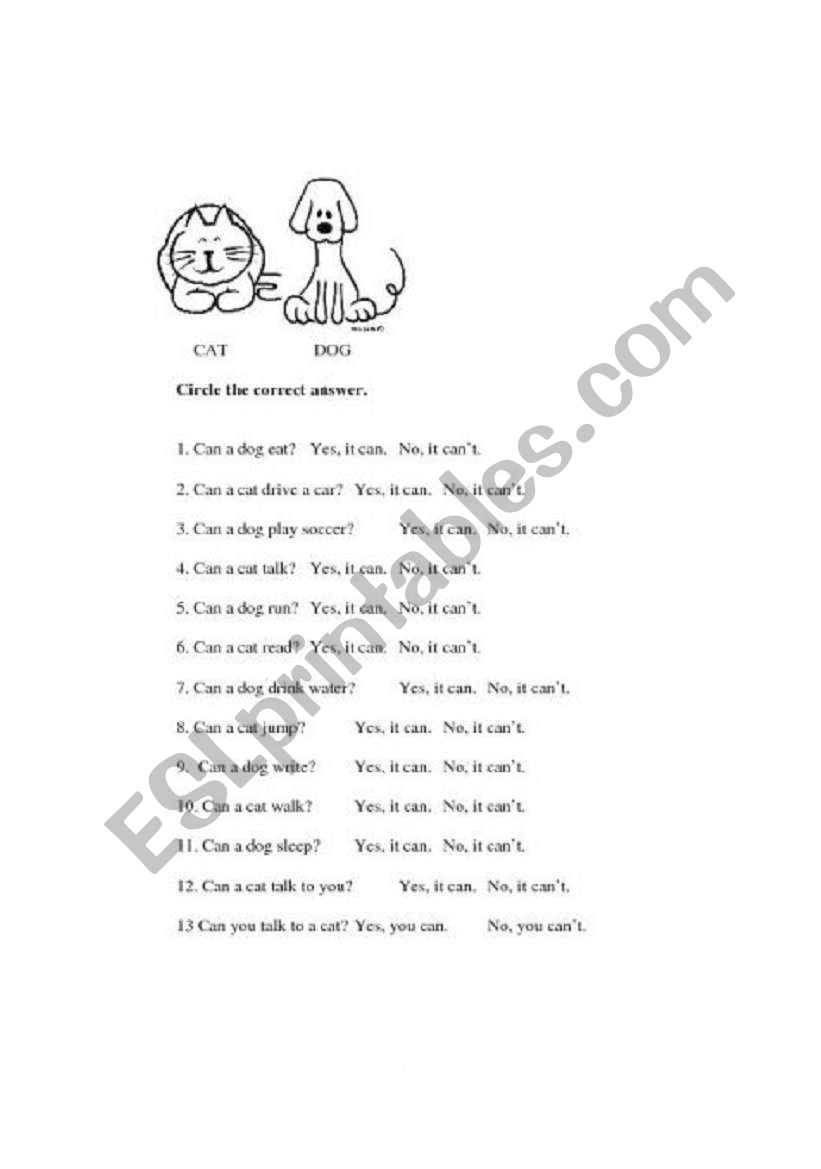 can/ can´t - ESL worksheet by nuriye