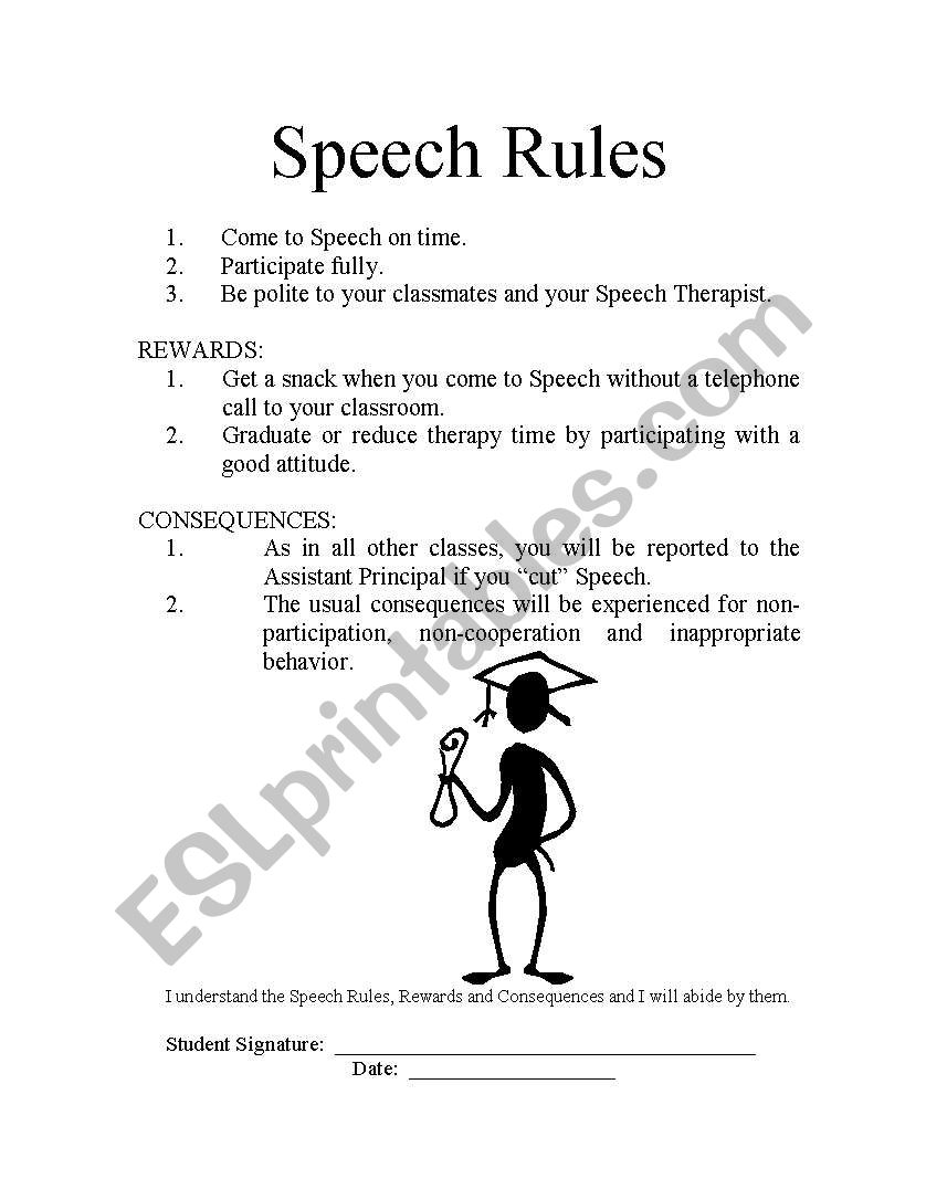 Speech Rules worksheet