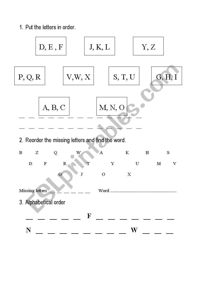 the alphabet worksheet