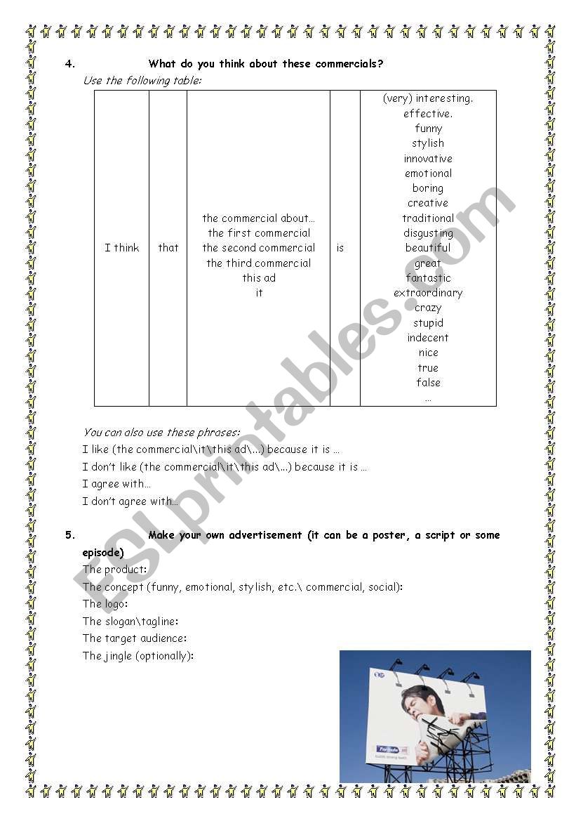 Advertisement Esl Worksheet By Rishafm