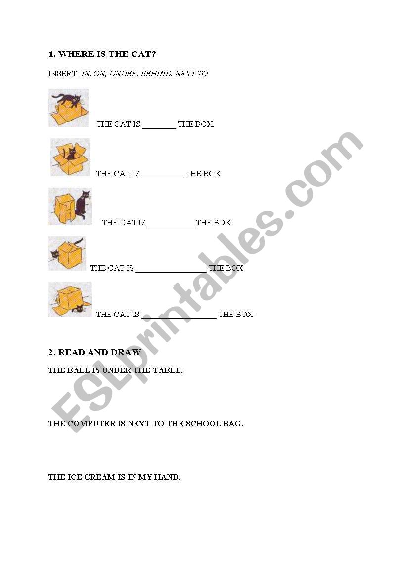 Prepositions worksheet