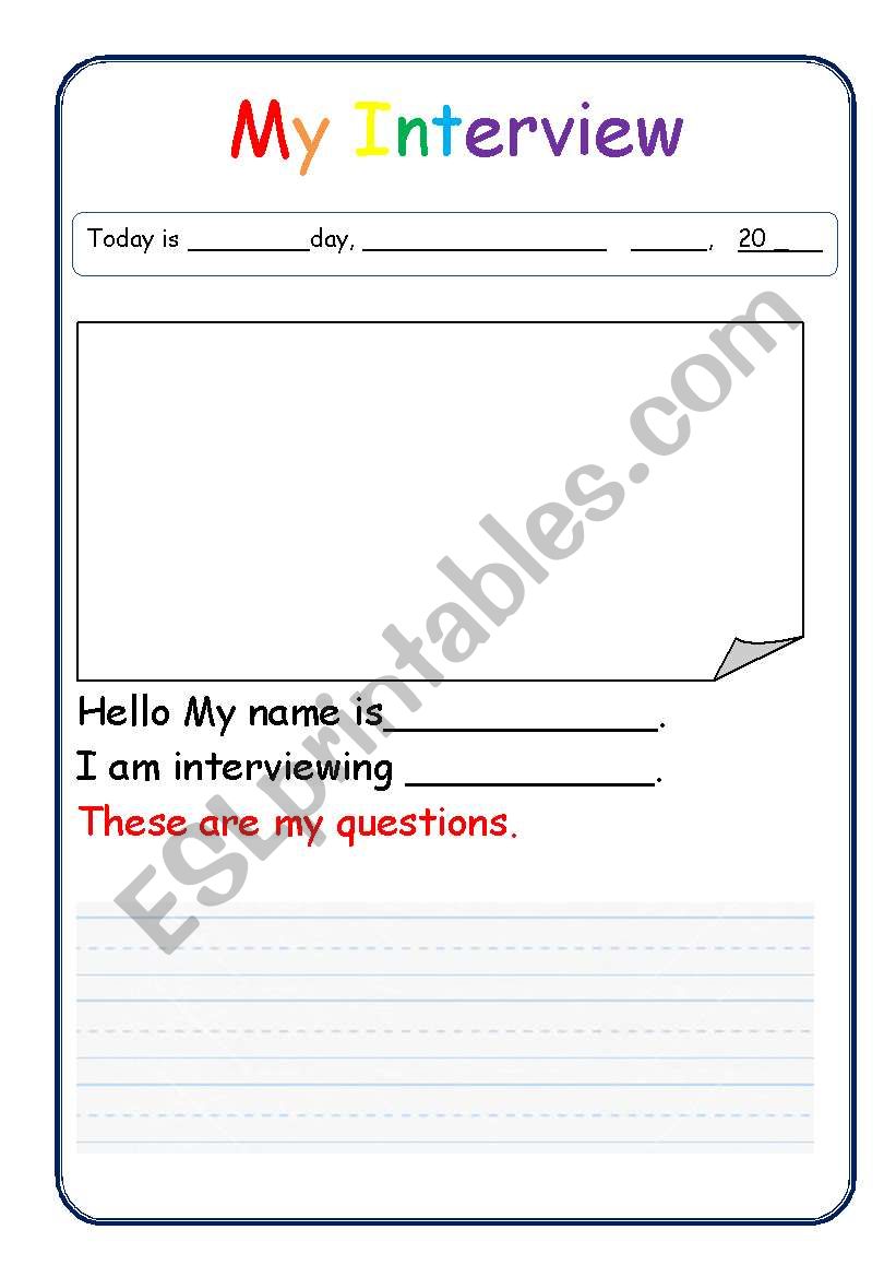 My Interview worksheet