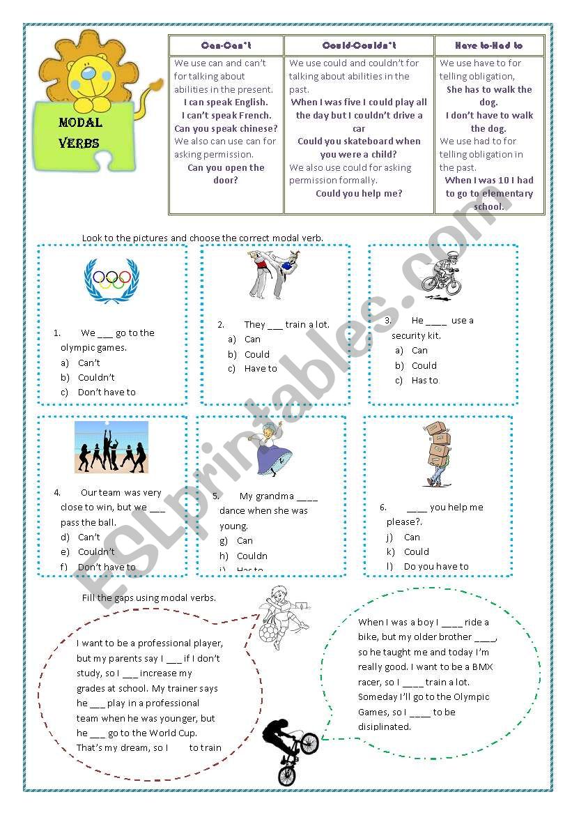 Modals worksheet