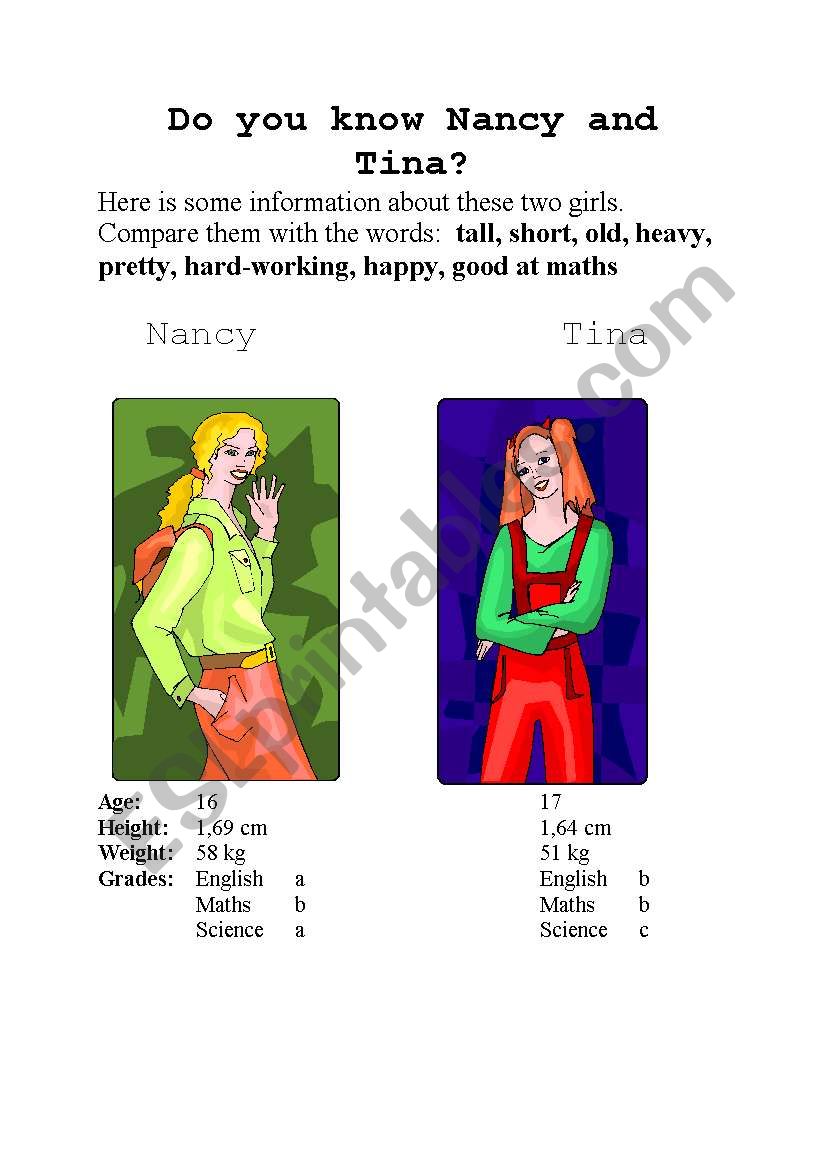 Nancy and Tina worksheet