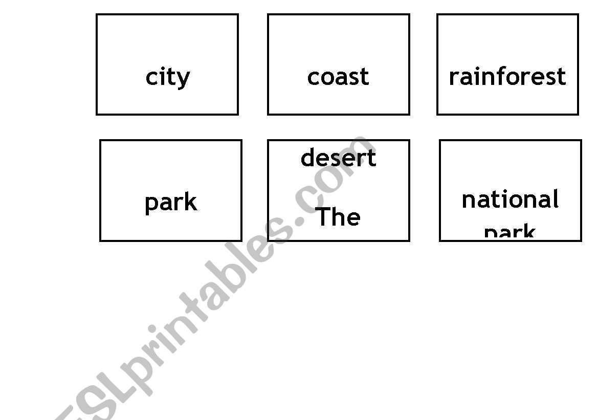 Environments flashcards worksheet