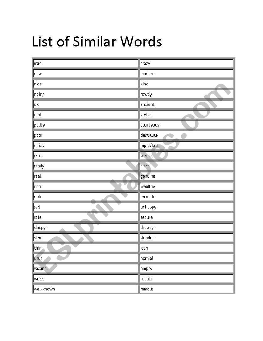 english-worksheets-similar-words