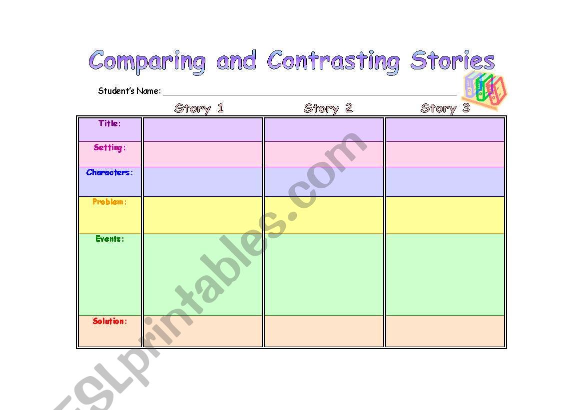 Story Comparisons worksheet