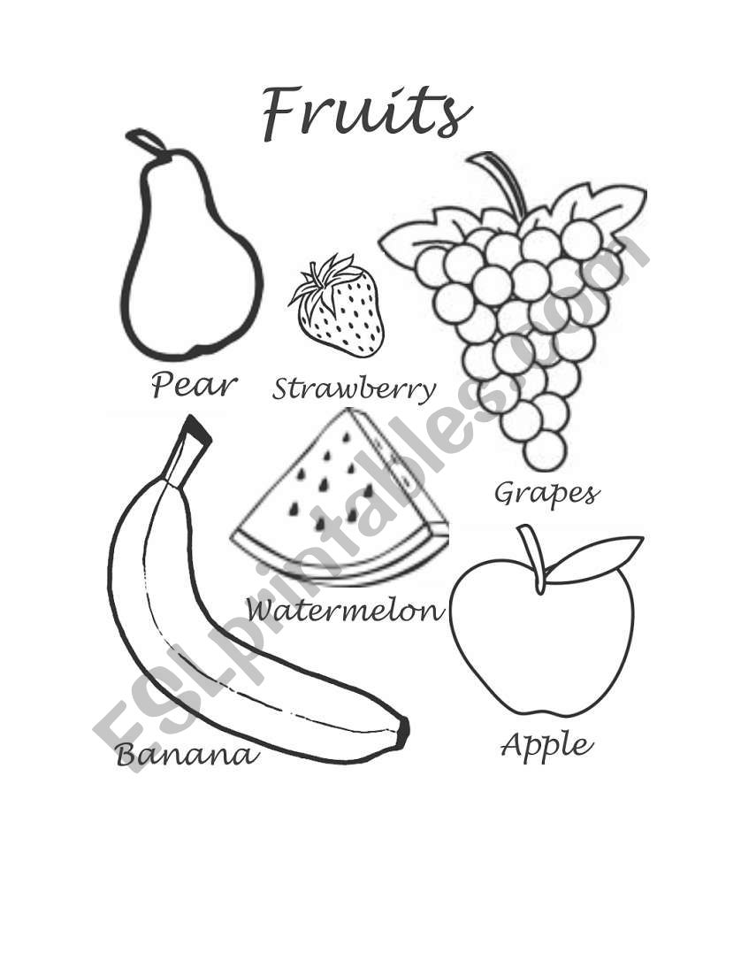 Fruits worksheet