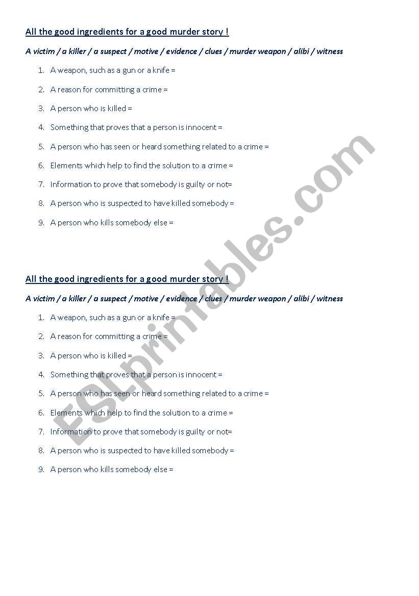 Crime Vocabulary III worksheet