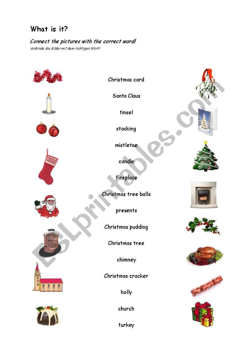 Christmas words worksheet