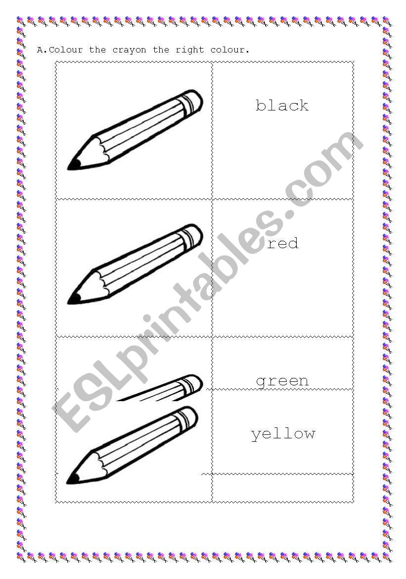 making coloured flashcards worksheet