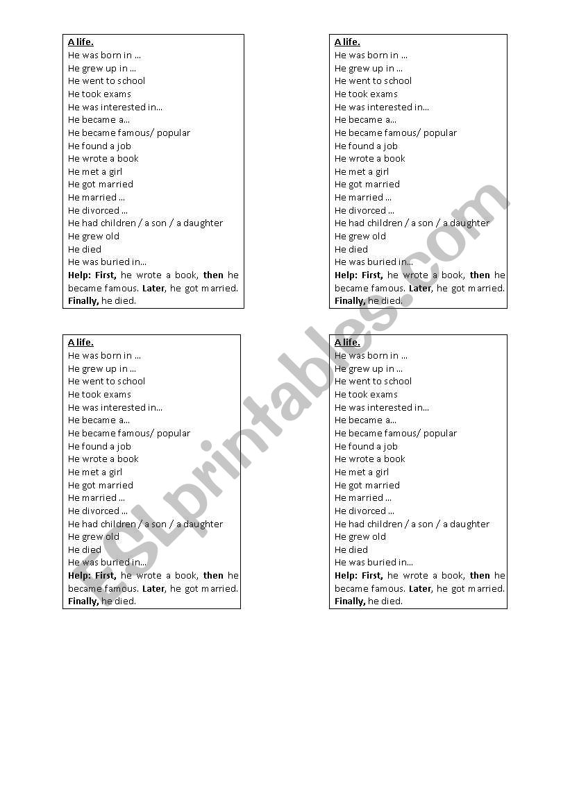 biography the to of someone how write ESL someone´s by mango1234  to  biography How worksheet write