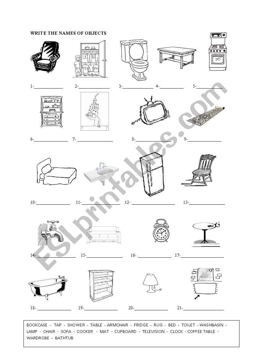 home - furniture - ESL worksheet by joop3434