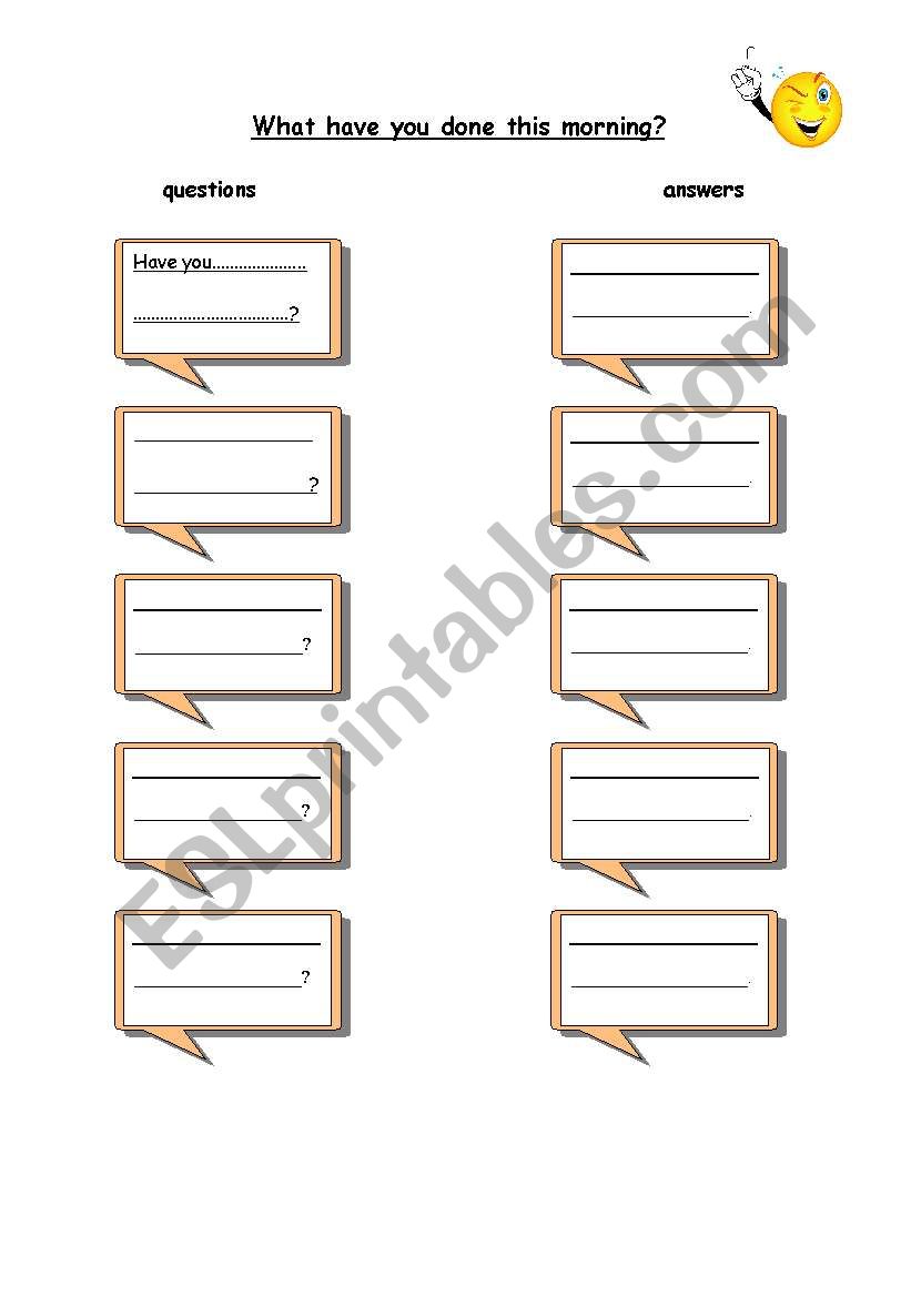 present perfect-writing an interview