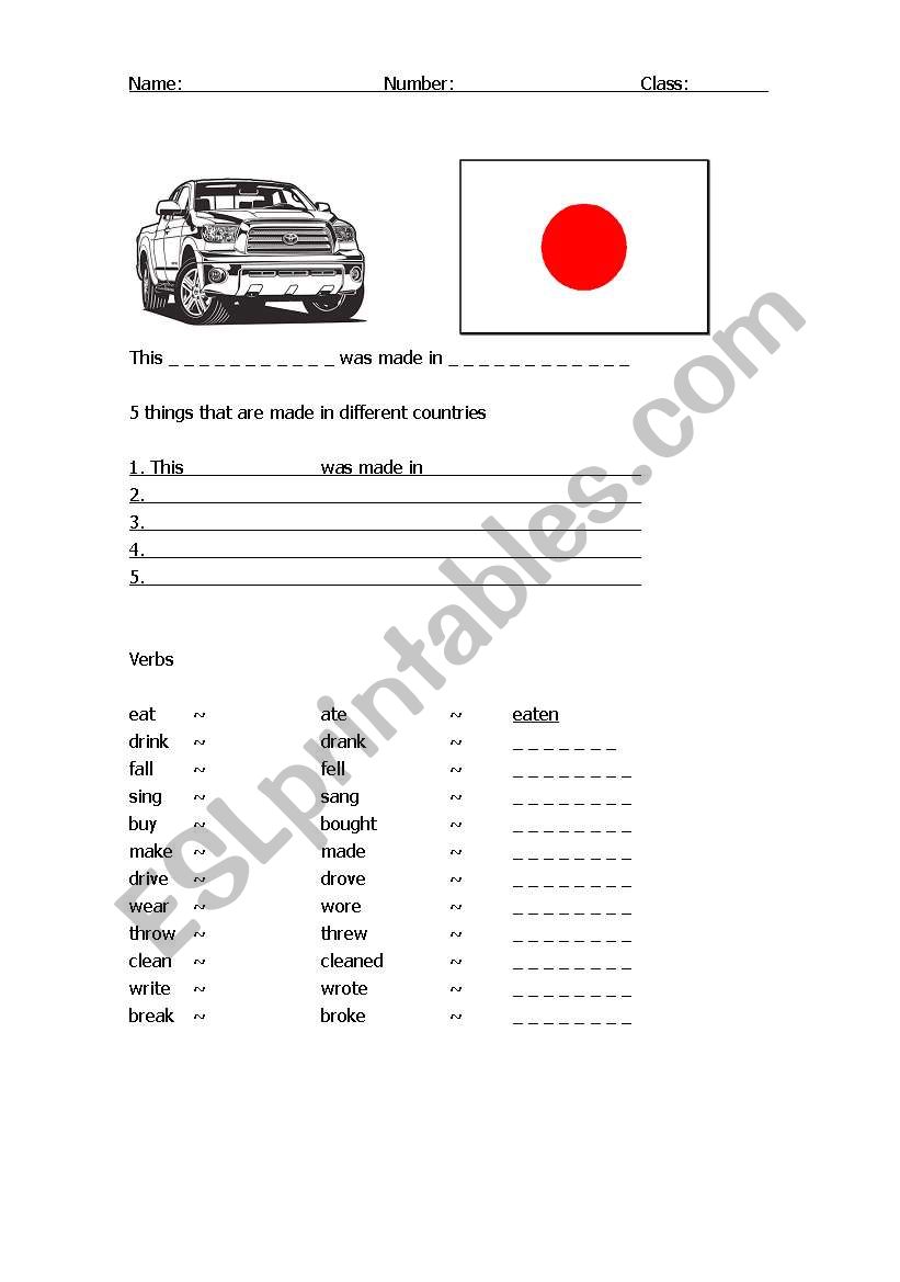 Past Participle verbs - made in