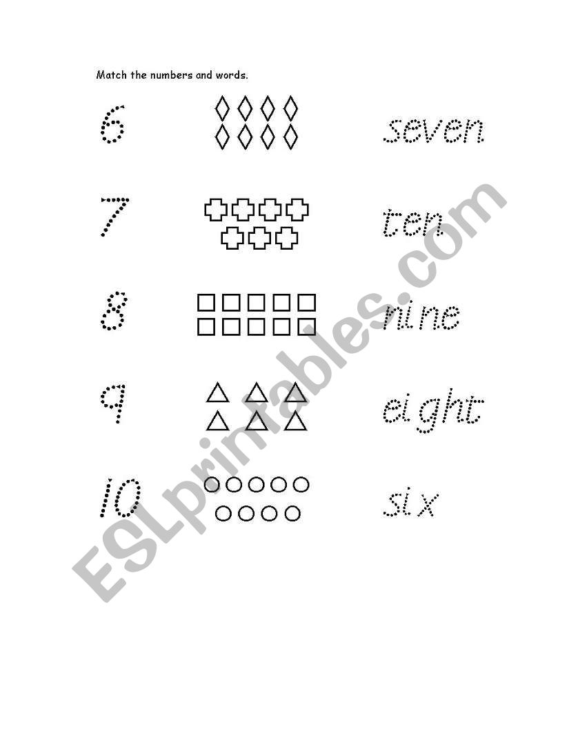 NUMBERS worksheet