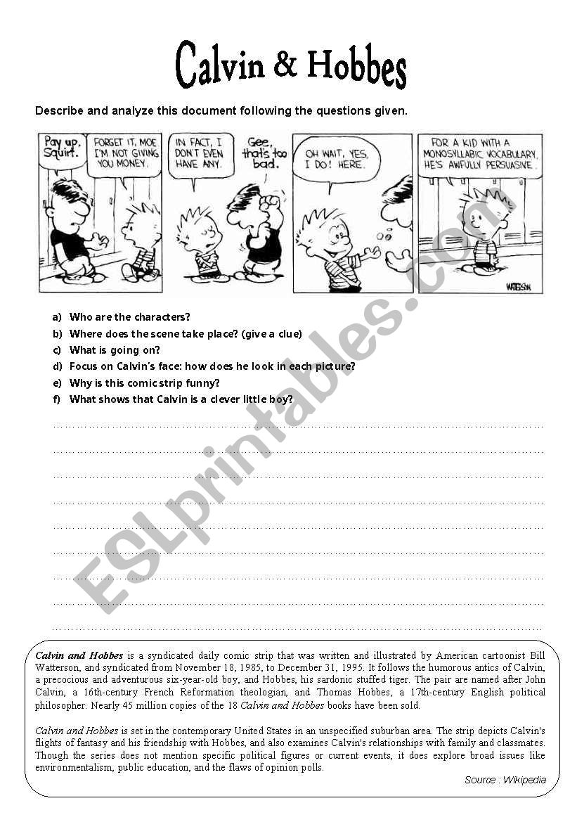 comic strip about bullying esl worksheet by madamev