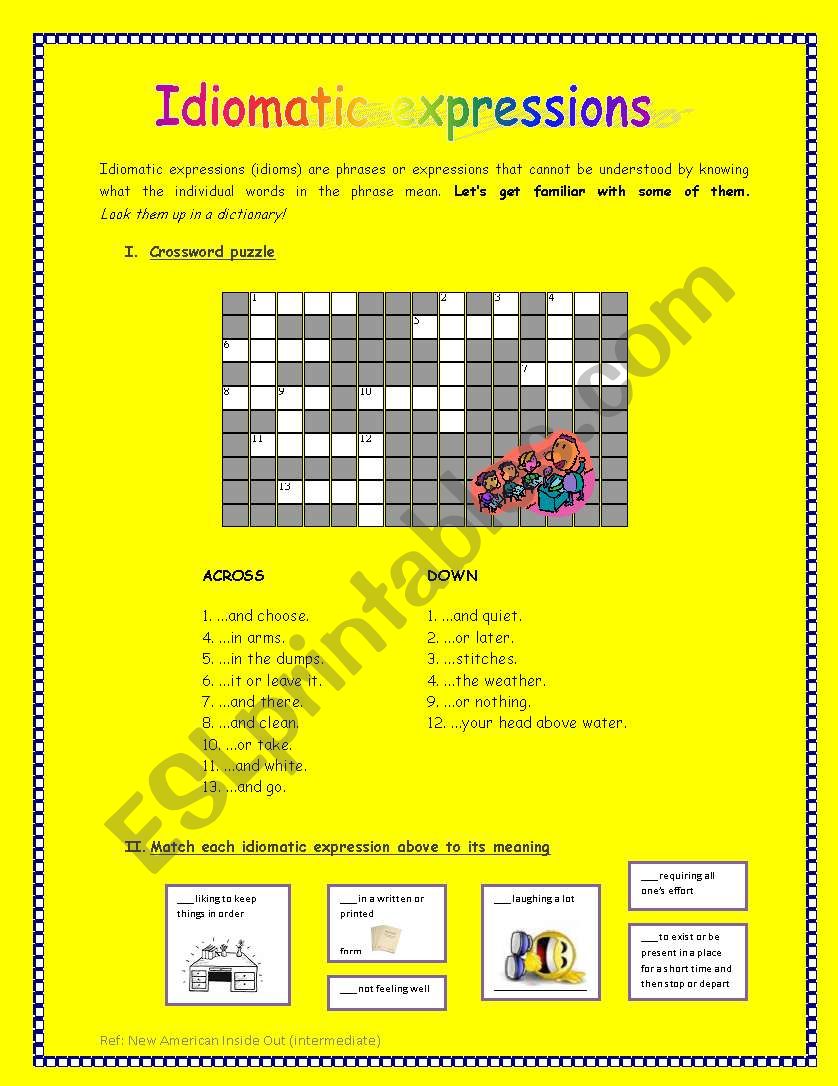 Idiomatic Expressions ESL Worksheet By Aziyaded