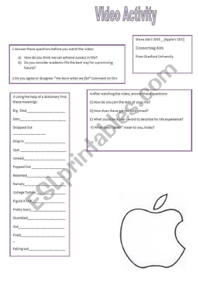 English worksheets Steve Jobs