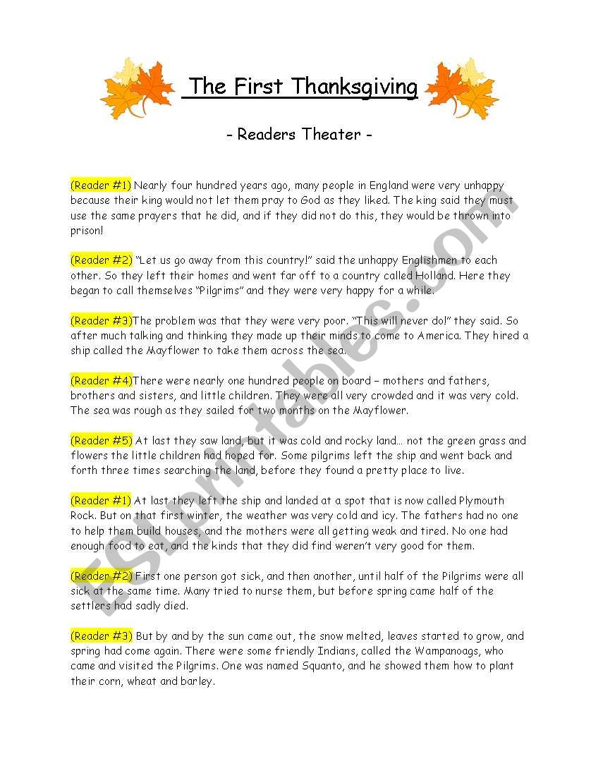 the-first-thanksgiving-readers-theater-esl-worksheet-by-emily-nutt