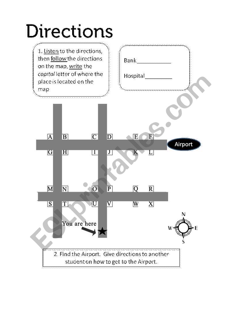 Directions Worksheet worksheet