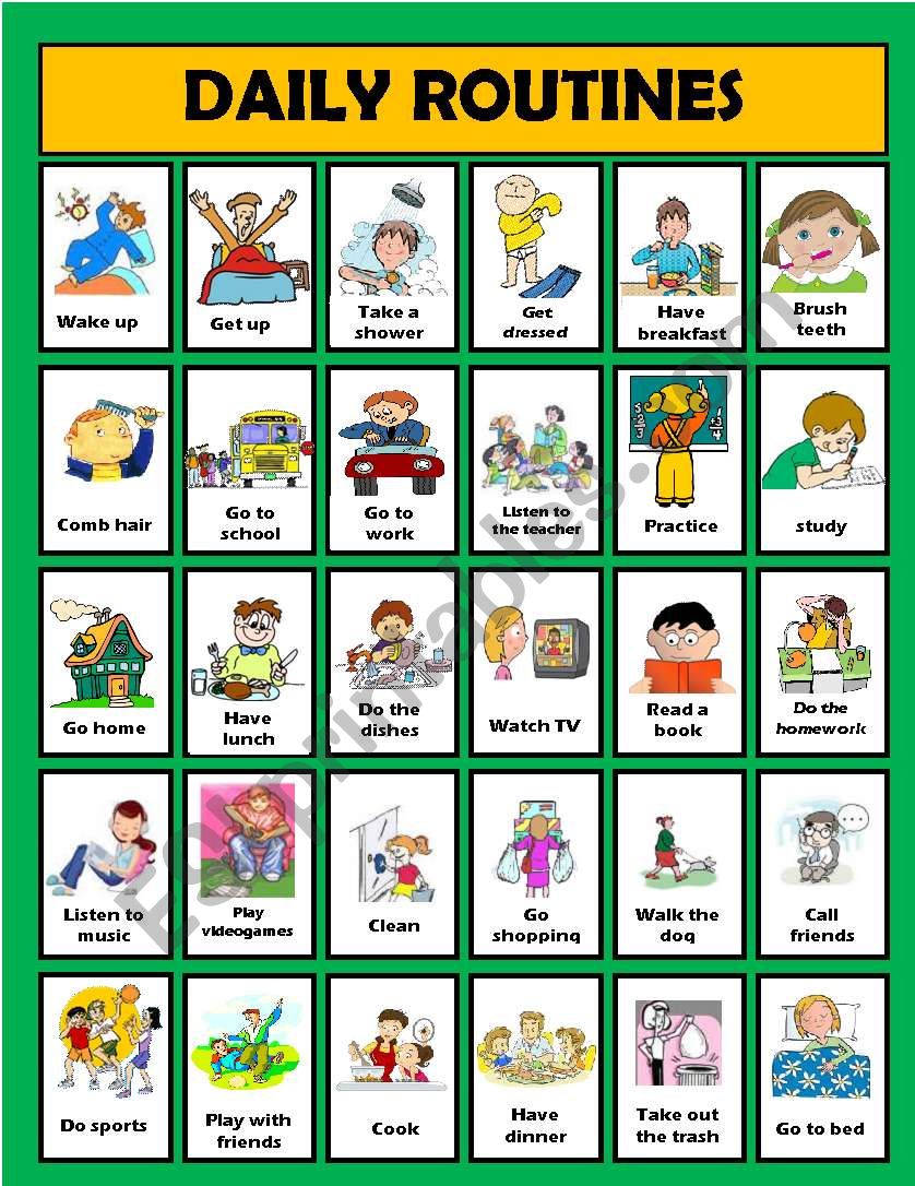 daily routine daily schedule for kids
