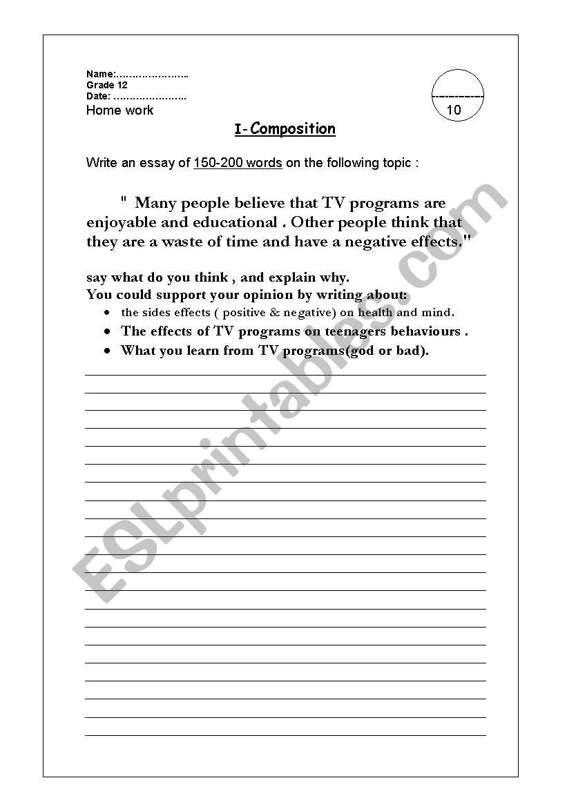 grade 6 essay writing worksheets pdf